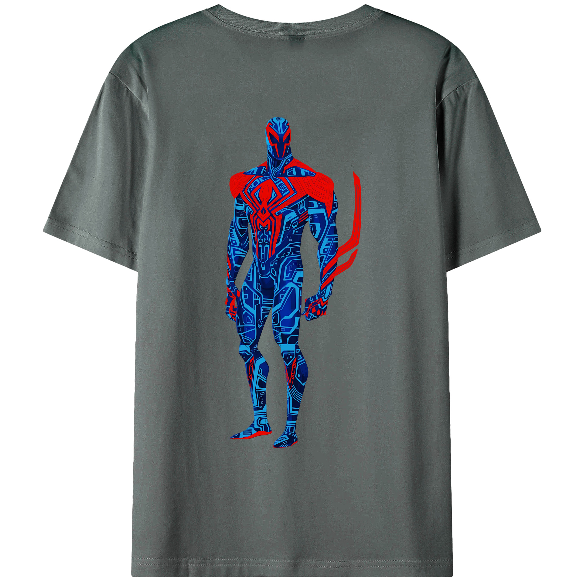 （画像用） Spider Man スパイダーマン 綿100％ メンズ半袖Tシャツ（バックプリント） 通気性